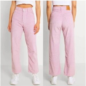 Levis Ribcage Pants Size 29 Straight Ankle Corduroy Pink